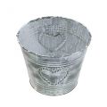 Floristik24 Blumentopf Shabby Chic Übertopf Metall Herz Ø17cm H13,5cm