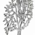 Floristik24 Dekobaum Buche Silbern, Baum-Silhouette aus Metall, Schmuckbaum auf Mangoholz