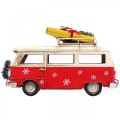 Floristik24 Weihnachtsdeko Auto Weihnachtsbus Vintage Bus Rot L17cm