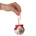 Weihnachtskugel mit Hirschmotiv und Band zum Aufhängen 7cm 4St | Floristik24.de