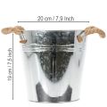 Deko Eimer Blumentopf Metall mit Seilgriffen Ø20cm | Floristik24.de