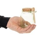 Deko Glas mit Korkdeckel und Löffel Grün Ø7cm H10cm 2St | Floristik24.de