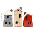 Deko Häuschen Keramik Creme Rot Grau 10/12/13,5cm 3 St | Floristik24.de