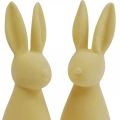 Floristik24 Deko Hase Deko-Osterhase Beflockt Hellgelb H29,5cm 2St