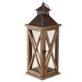 Floristik24 Deko Laterne Holz Vintage Holzlaterne Braun 17×17×50cm