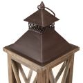 Deko Laterne Holz Vintage Holzlaterne Braun 17×17×50cm | Floristik24.de