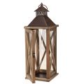Deko Laterne Holz Vintage Holzlaterne Braun 17×17×50cm | Floristik24.de