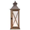 Deko Laterne Holz Vintage Holzlaterne Braun 17×17×50cm | Floristik24.de