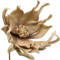 Deko Lotusblüte Künstlich Lotosblume Kunstblume Beige L68cm