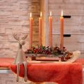 Deko Schlitten Holz Rinde 4 Stabkerzenhalter 40×12,5cm | Floristik24.de