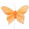 Floristik24 Deko-Schmetterling Orange 12St