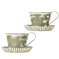 Deko Tasse Metall Weiß gewaschen Antik Ø9cm H8cm 2St | Floristik24.de