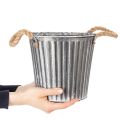 Deko-Topf zum Bepflanzen, Metalltopf mit Henkeln, Metalldeko Shabby Chic Ø21,5cm | Floristik24.de