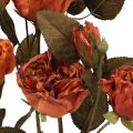 Deko Rosen Blumenstrauß Kunstblumen Rosenstrauß Orange 45cm 3St