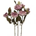 Deko Rosen Blumenstrauß Kunstblumen Rosenstrauß Violett 45cm 3St