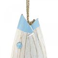 Deko Fisch Holz Holzfisch zum Aufhängen Hellblau H57,5cm