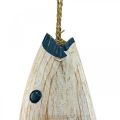 Deko Fisch Holz Holzfisch zum Aufhängen Dunkelblau H57,5cm