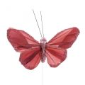 Deko-Schmetterling am Draht Federschmetterling Rosa 10×6cm 12St