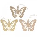 Deko Schmetterlinge Dekohänger Beige/Rosa/Gelb 12cm 12St