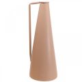 Deko Vase Metall Henkel Bodenvase Lachs 20x19x48cm