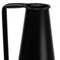 Floristik24 Deko Vase Metall Henkel Bodenvase Schwarz 20x19x48cm