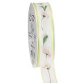Floristik24 Geschenkband Blütenmuster Bellis zum Basteln und Verpacken 25mm 20m