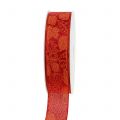 Floristik24 Geschenkband Herbstlaub Rot 25mm 18m