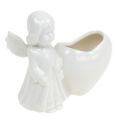 Floristik24 Dekofigur Engel mit Herz 9,5cm Weiß