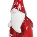 Floristik24 Weihnachtsmann Figur Nikolaus Rot, Weiß Keramik H13,5cm 2St