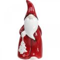 Floristik24 Weihnachtsmann Figur Nikolaus Rot, Weiß Keramik H20cm