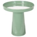 Floristik24 Dekoteller Metall grün runder Fuß Tablett für Blumenarrangements 20cm