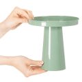 Dekoteller Metall grün runder Fuß Tablett für Blumenarrangements 20cm | Floristik24.de