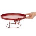 Dekotablett auf Fuß mit Schleife aus Metall 30cm 2-teiliges Set | Floristik24.de