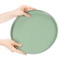 Dekoteller rund grün auf Fuß für Tischarrangement 30cm | Floristik24.de