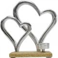 Teelichthalter Herz Metall Deko Tischdeko Holz 22cm