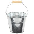 Floristik24 Eimer Ø12cm H10cm 8St. Zink glänzend