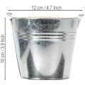 Eimer Ø12cm H10cm 8St. Zink glänzend | Floristik24.de