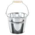 Floristik24 Eimer Ø14cm H12cm 6 St. Zink glänzend