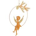 Floristik24 Engel Deko Ring Metall Rost Weihnachtsdeko 23,5x16,5cm 3 St