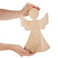 Holzengel Dekofigur aus hellem Naturholz Weihnachtsdeko 30cm | Floristik24.de