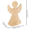 Holzengel Dekofigur aus hellem Naturholz Weihnachtsdeko 30cm | Floristik24.de