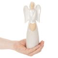 Engel Figur mit Herz Dekoration in Cremeweiß 23cm | Floristik24.de