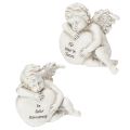 Floristik24 Engel Figur Herz Grabdeko mit Inschrift Dekoration für Trauer 13cm 2St