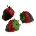 Floristik24 Deko-Erdbeeren mit Schokolade 4,5cm 5St