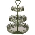 Floristik24 Metall-Etagere Grün drei Etagen Tannendekor rund 49cm