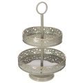 Floristik24 Deko-Etagere mit Griff Sternmotiv zweistöckig 49cm