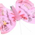 Floristik24 Schmetterling auf Clip rosa 6cm 10Stück