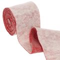 Filzband 100% Wolle zweifarbig als Topfband Filzband Weiß/Rot 15cmx5m | Floristik24.de