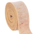 Floristik24 Filzband als zweifarbiges Topfband aus reiner Wolle Orange/Mehrfarbig 7,5cm 5m