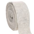 Floristik24 Filzband zweifarbig Weiß/Grau aus 100% Wolle 7,5cm 5m